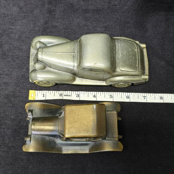 Vintage Diecast Brass Banthrico & Silver Tone La Salle Antique Car Coin Banks - Picture 9 of 11